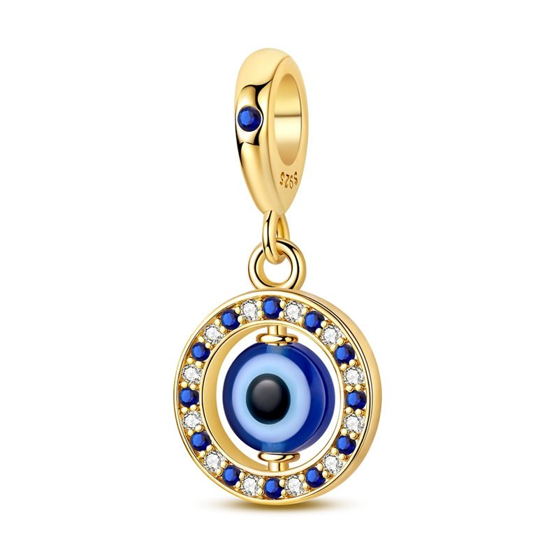 Amarante Jewelry Golden Blue Evil Eye Protection Dangle Charm