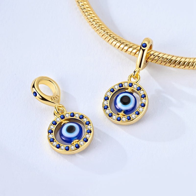 Amarante Jewelry Golden Blue Evil Eye Protection Dangle Charm