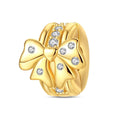 Amarante Jewelry Golden Bow with Diamond Accents Clip Charm