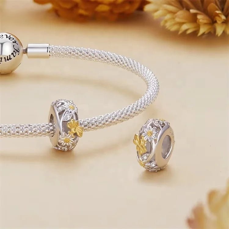 Amarante Jewelry Golden Butterfly & Floral Garden Charm