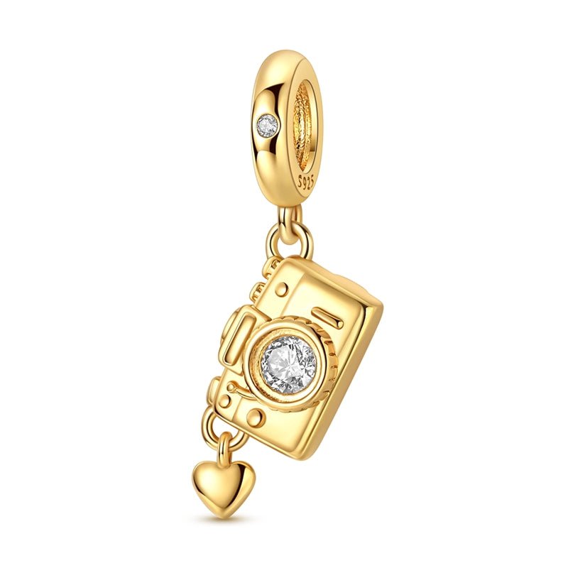 Amarante Jewelry Golden Camera with Heart Dangle Charm