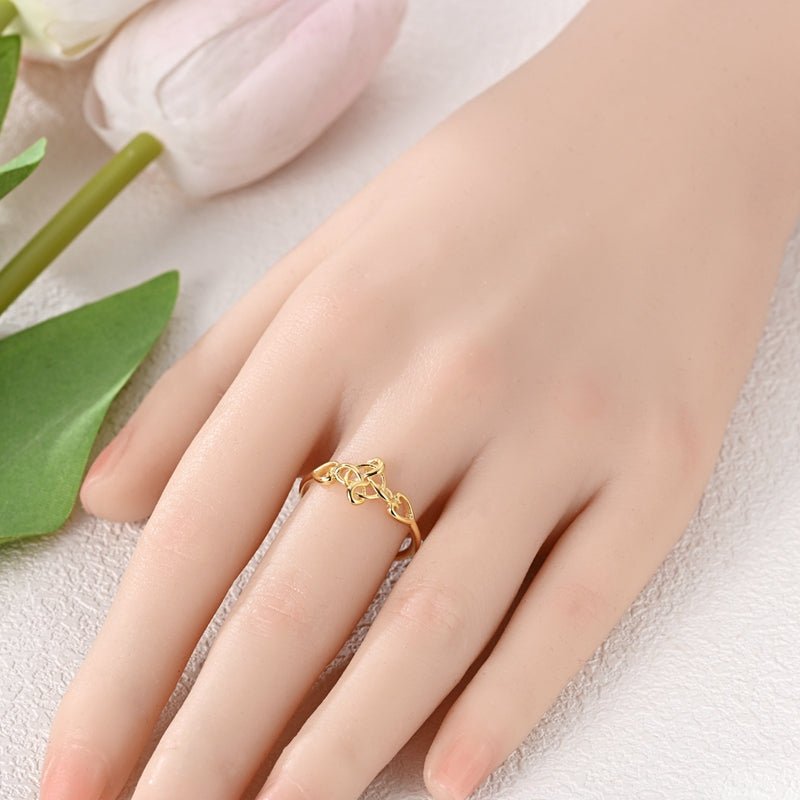 Amarante Jewelry Golden Celtic Heart Knot Ring