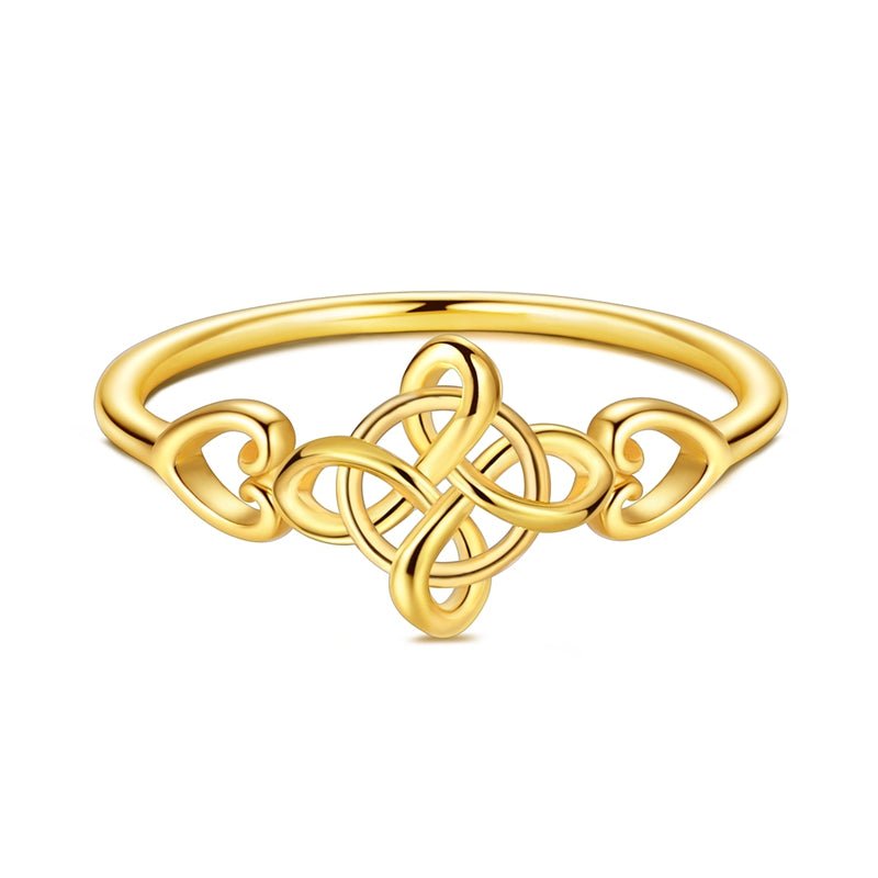 Amarante Jewelry Golden Celtic Heart Knot Ring