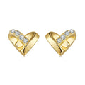 Amarante Jewelry Golden Embrace Heart Stud Earrings
