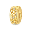 Amarante Jewelry Golden Floral Blossom with Crystal Accents Clip Charm
