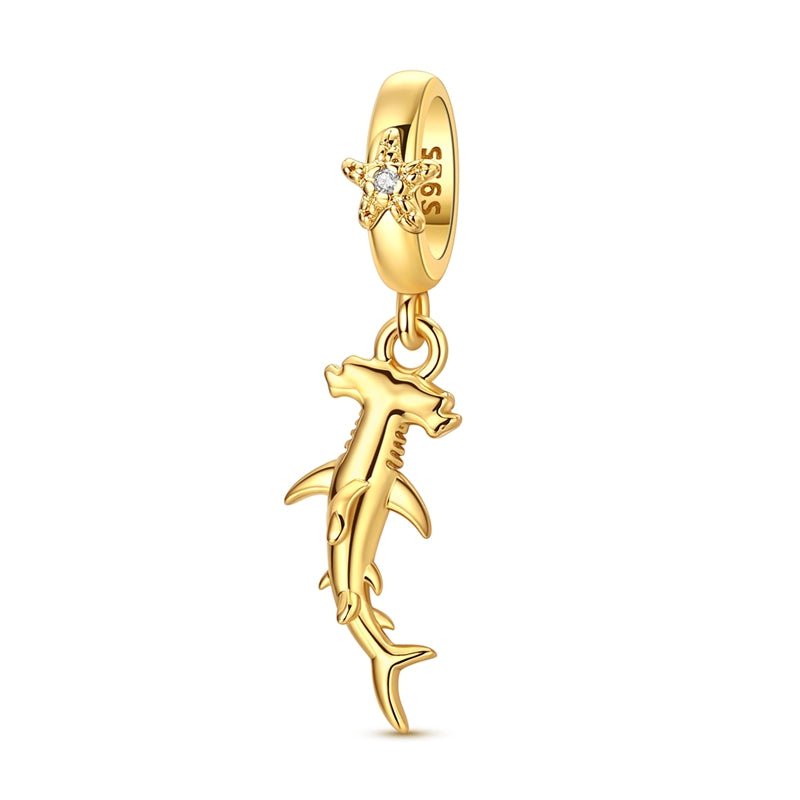 Amarante Jewelry Golden Hammerhead Shark Dangle Charm