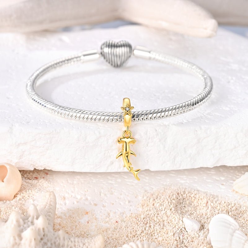 Amarante Jewelry Golden Hammerhead Shark Dangle Charm