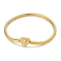 Amarante Jewelry Golden Heart Clasp Snake Chain Bracelet