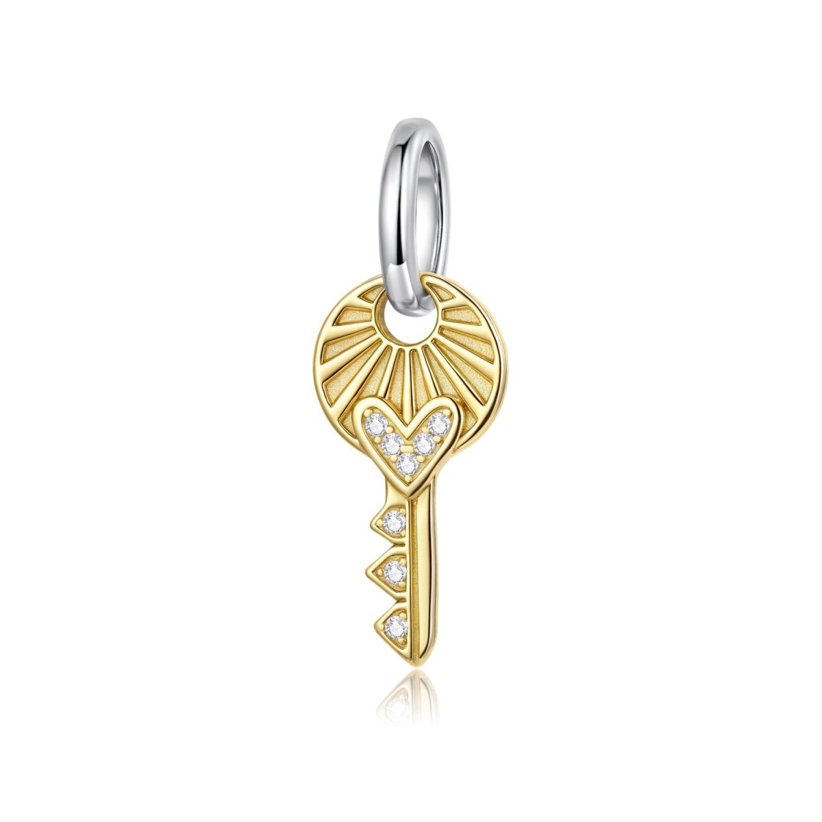 Amarante Jewelry Golden Heart Key Charm