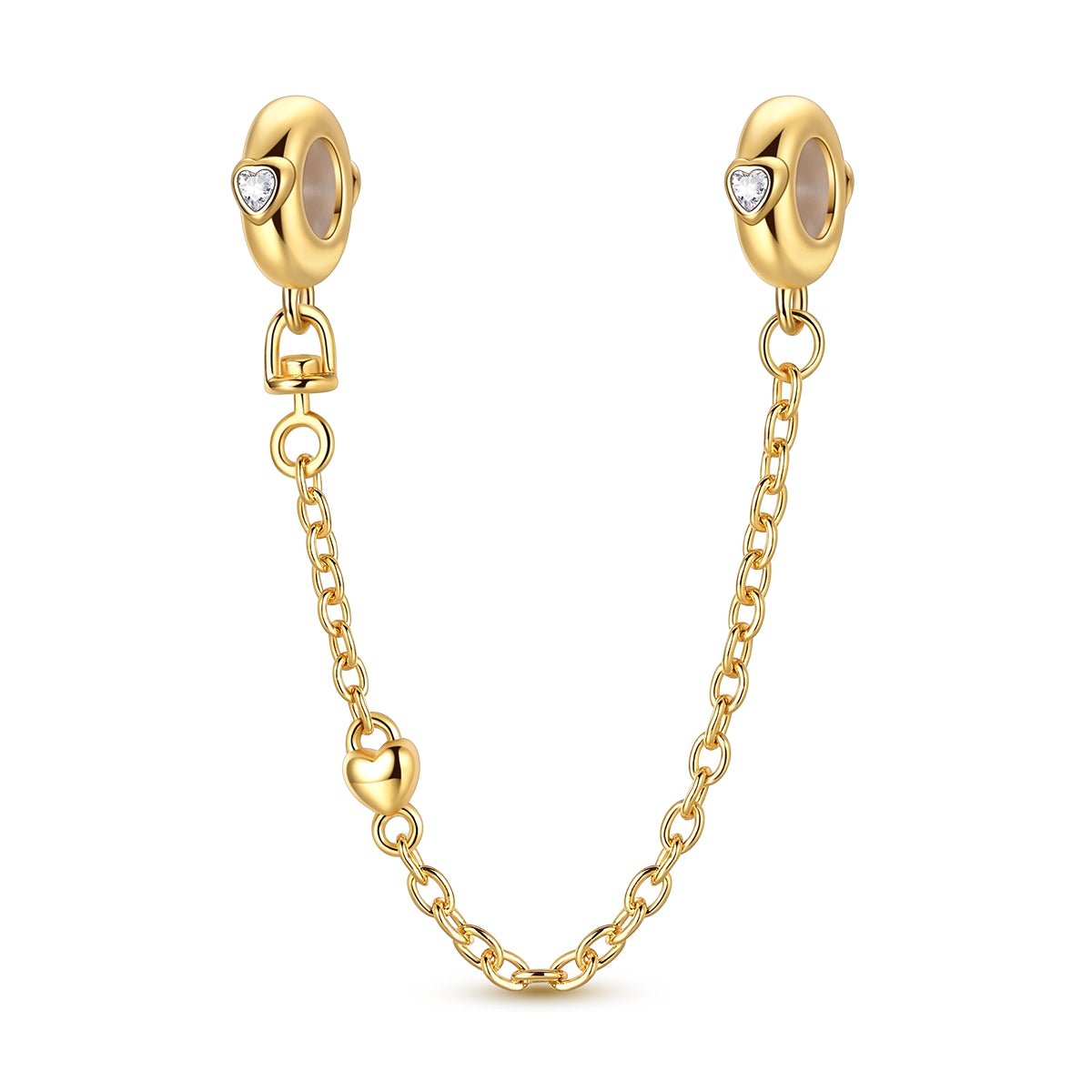 Amarante Jewelry Golden Heart Safety Chain Charm