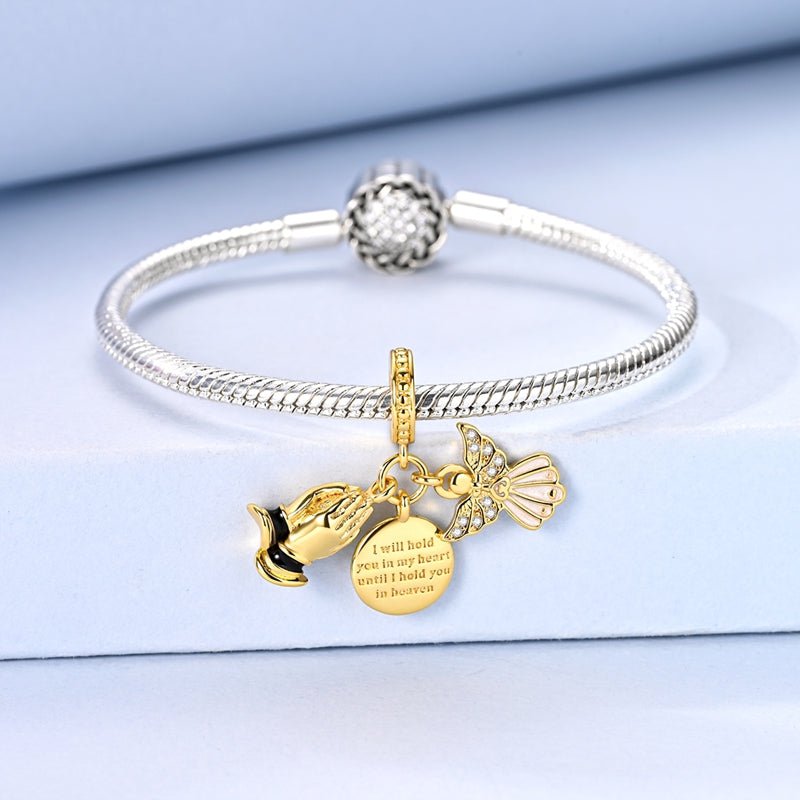Amarante Jewelry Golden Hold You in My Heart Dangle Charm