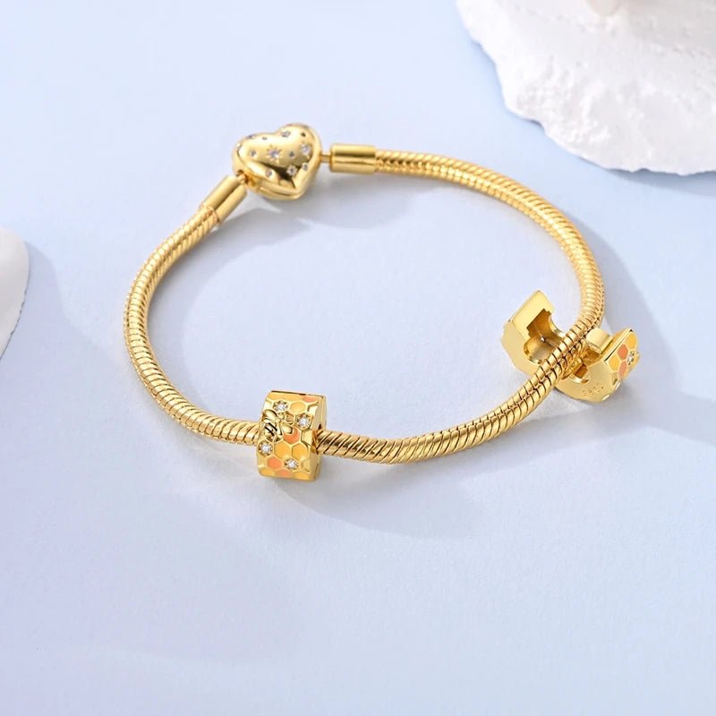 Amarante Jewelry Golden Honeycomb Bee Clip Charm