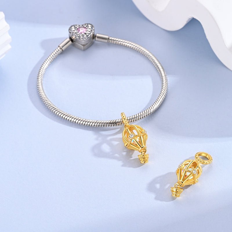 Amarante Jewelry Golden Hot Air Balloon Dangle Charm