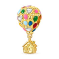 Amarante Jewelry Golden Hot Air Balloon & House Dangle Charm