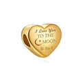 Amarante Jewelry Golden I Love You to the Moon & Back Heart Charm