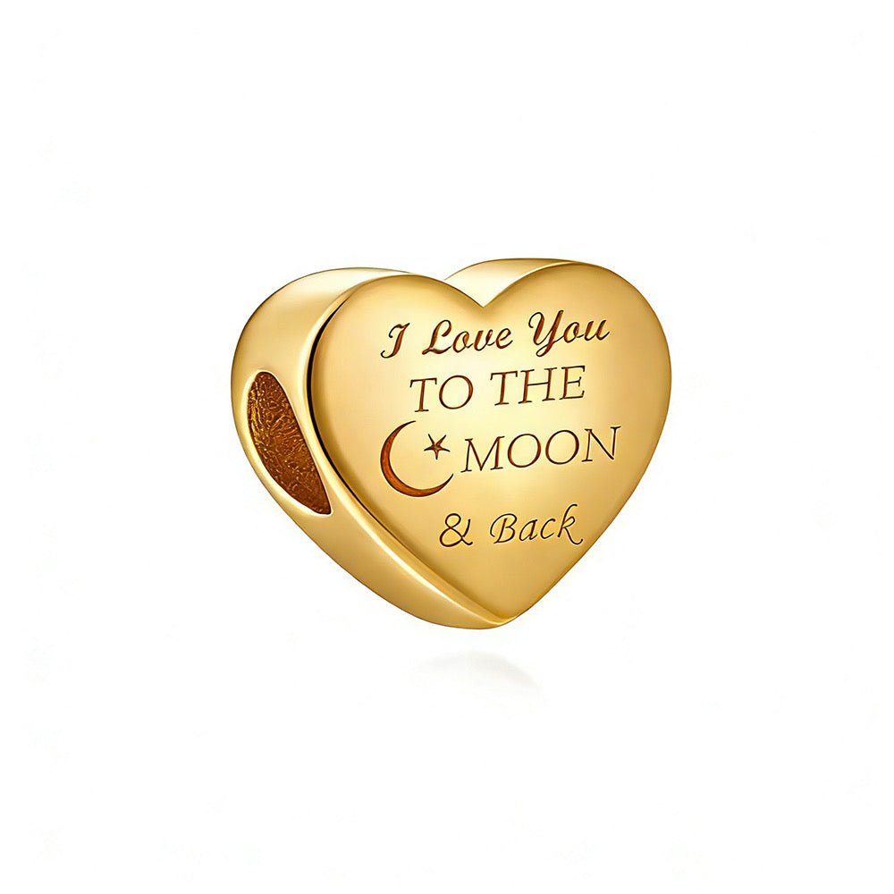 Amarante Jewelry Golden I Love You to the Moon & Back Heart Charm