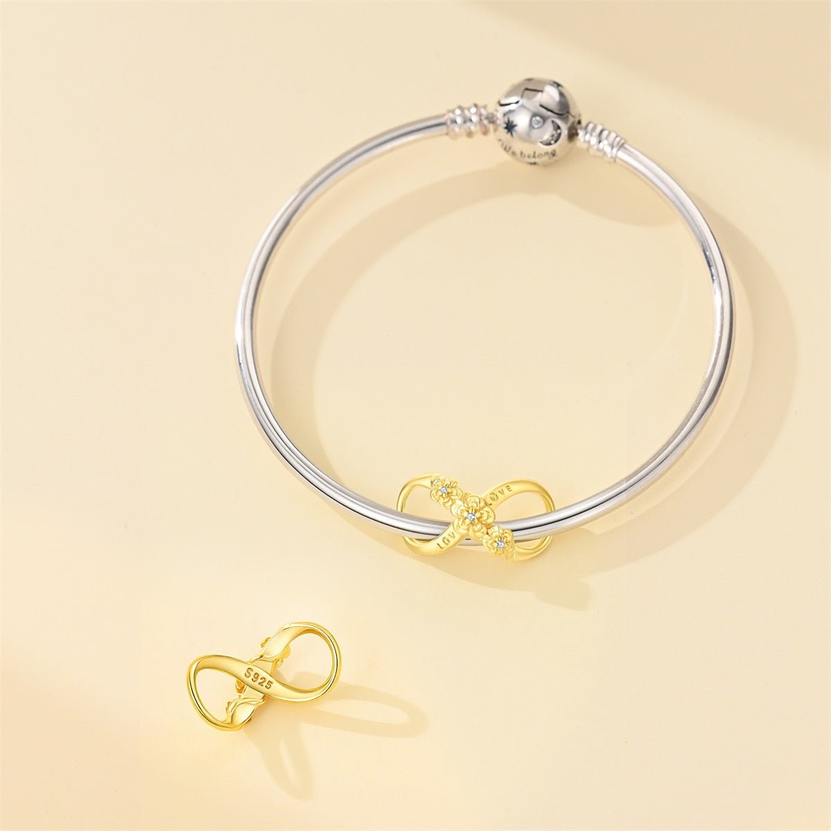 Amarante Jewelry Golden Infinity “Love” Floral Charm