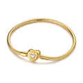 Amarante Jewelry Golden Love Heart Snake Chain Bracelet