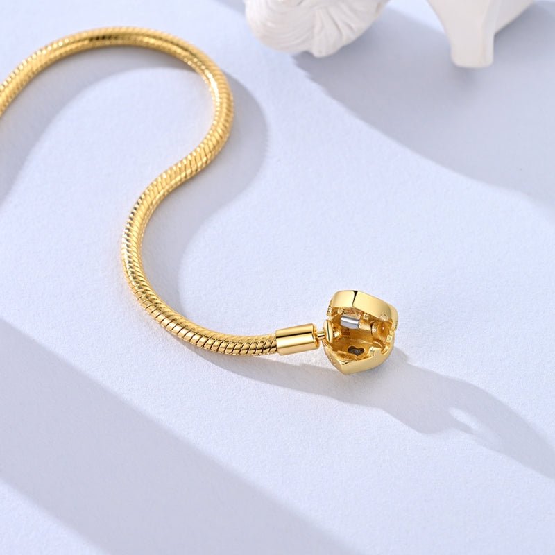 Amarante Jewelry Golden Love Heart Snake Chain Bracelet