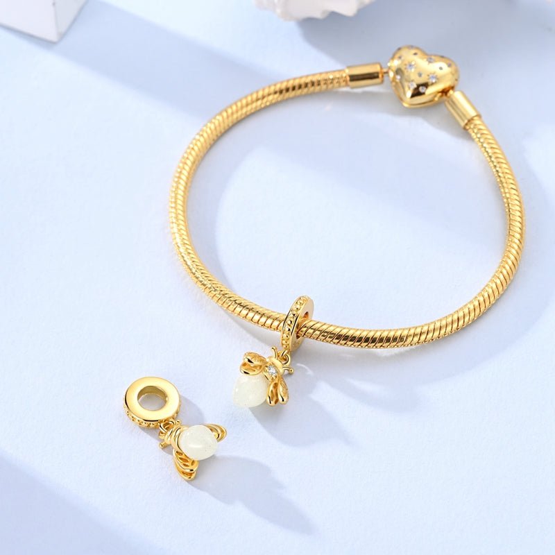 Amarante Jewelry Golden Luminous Bee Dangle Charm
