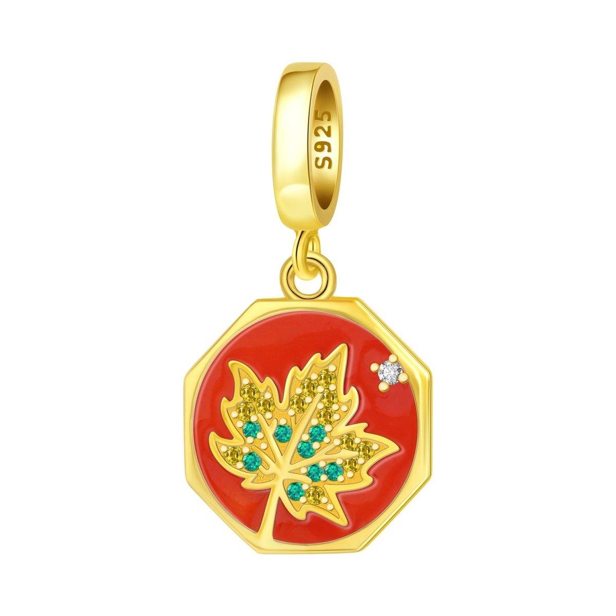 Amarante Jewelry Golden Maple Leaf Autumn Dangle Charm