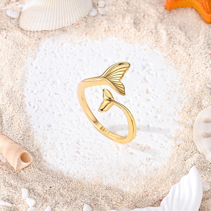Amarante Jewelry Golden Mermaid Tail Adjustable Ring
