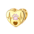 Amarante Jewelry Golden Paw Heartbeat Heart Charm
