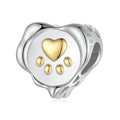 Amarante Jewelry Golden Paw Print Heart Charm