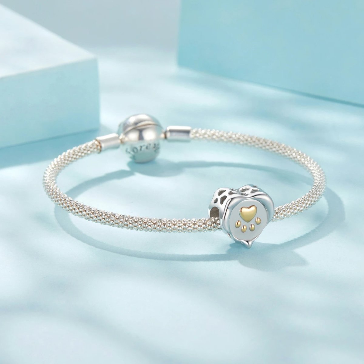 Amarante Jewelry Golden Paw Print Heart Charm
