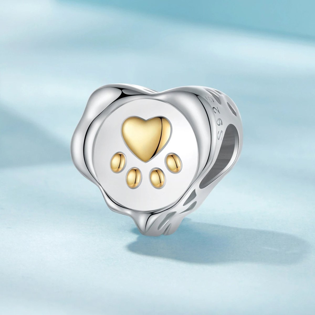 Amarante Jewelry Golden Paw Print Heart Charm