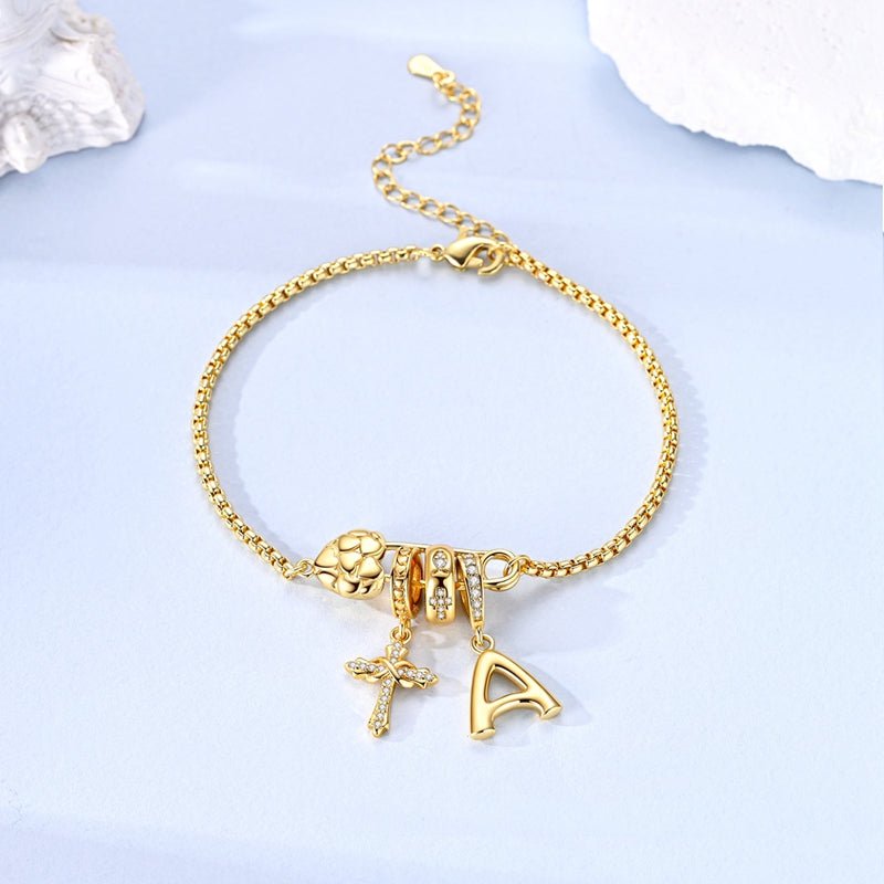 Amarante Jewelry Golden Safety Pin Heart Bracelet