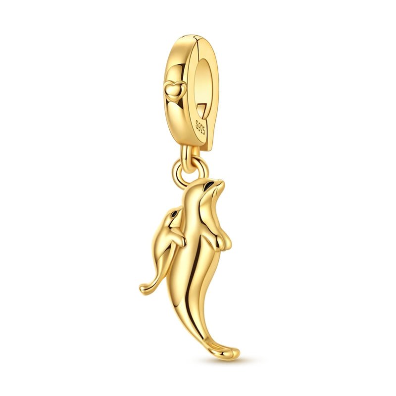 Amarante Jewelry Golden Sea Cat Mother & Baby Dangle Charm