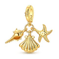 Amarante Jewelry Golden Seashell, Starfish & Conch Dangle Charm