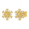 Amarante Jewelry Golden Snowflake Heart Stud Earrings