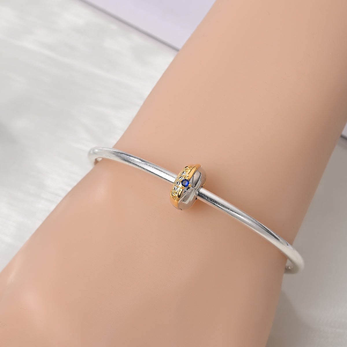 Amarante Jewelry Golden Star & Sapphire Accent Clip Charm