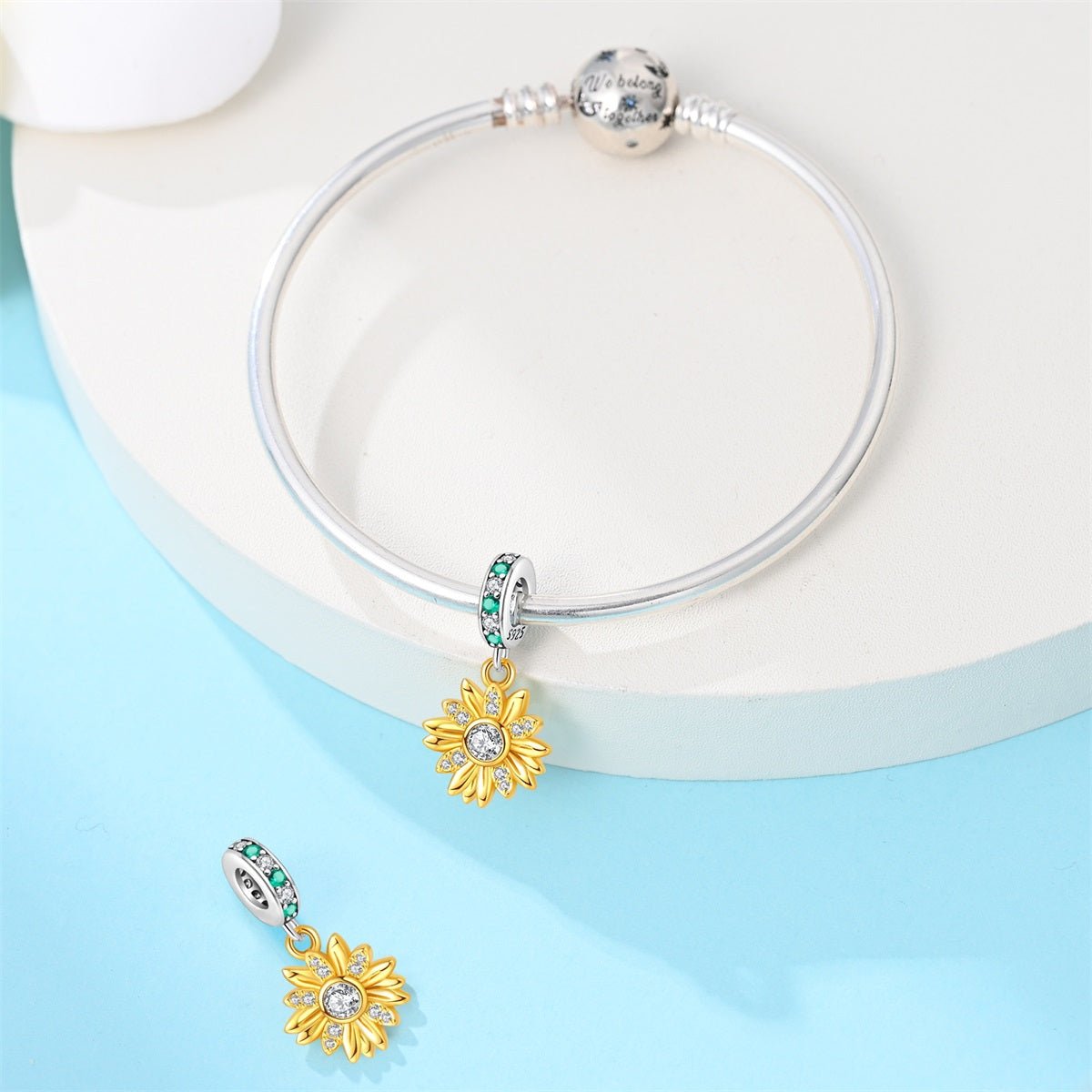 Amarante Jewelry Golden Sunflower Bloom Dangle Charm