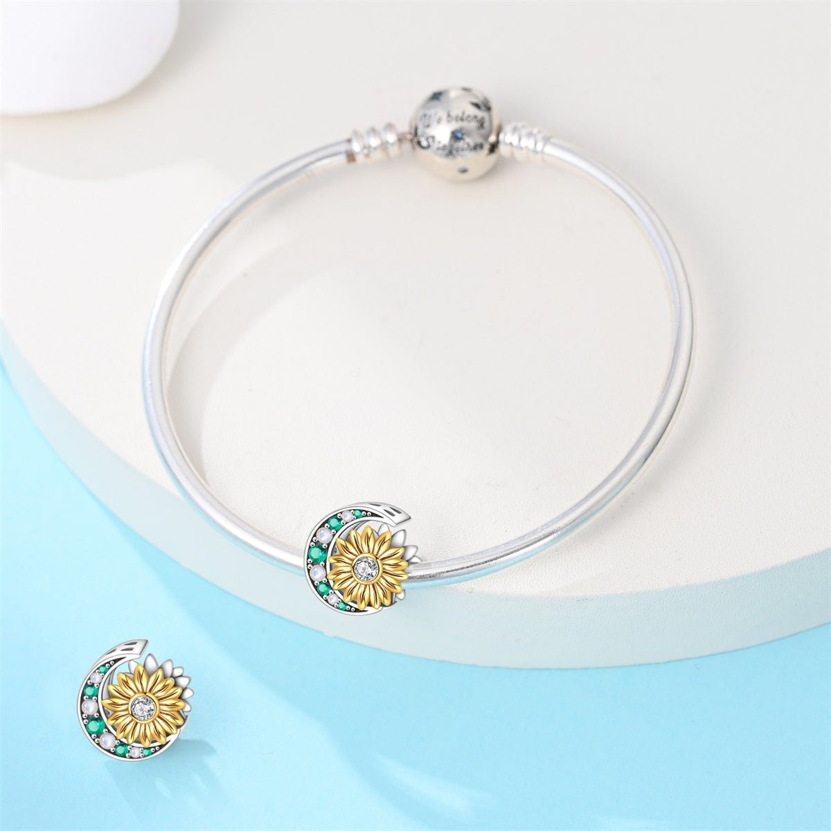 Amarante Jewelry Golden Sunflower & Crescent Moon Charm