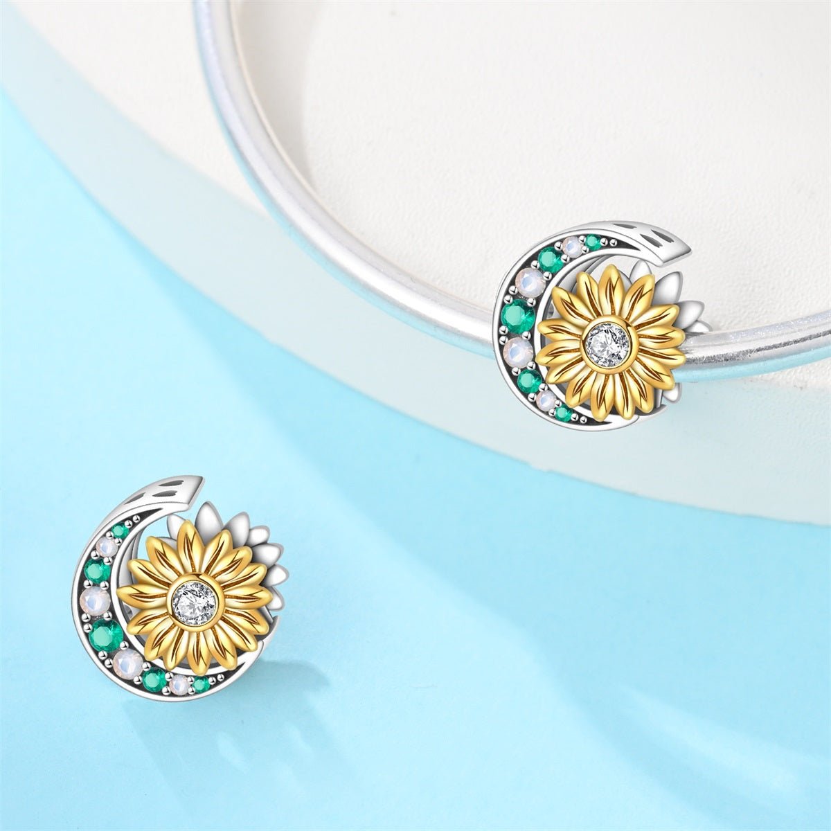 Amarante Jewelry Golden Sunflower & Crescent Moon Charm