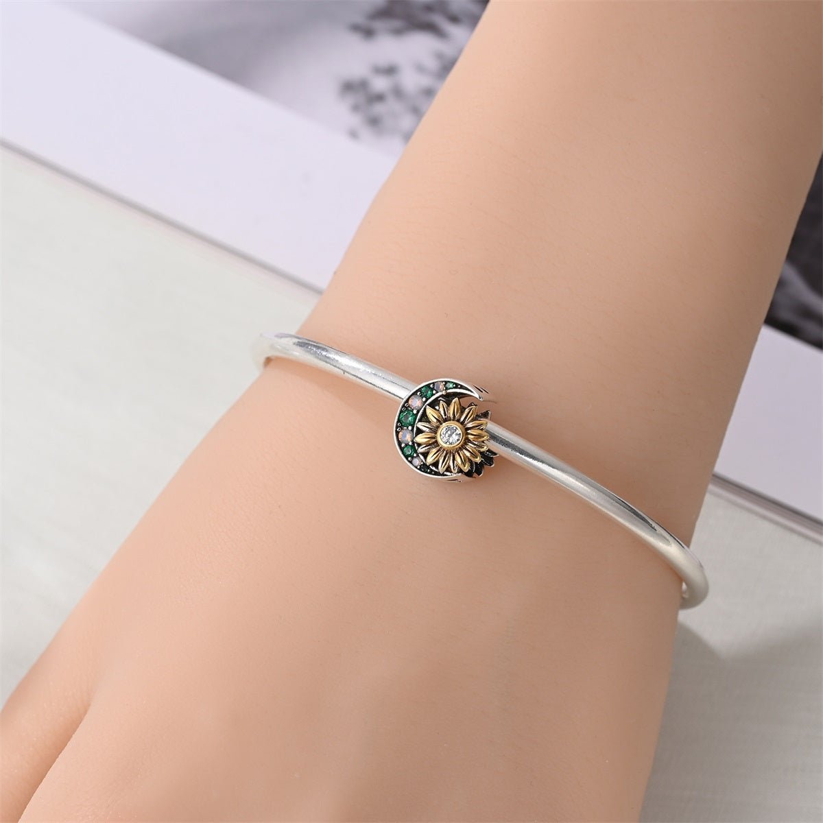 Amarante Jewelry Golden Sunflower & Crescent Moon Charm