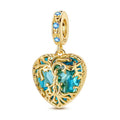 Amarante Jewelry Golden Tree of Life Blue Heart Dangle Charm