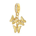 Amarante Jewelry Golden Triple Butterfly Dangle Charm