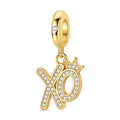 Amarante Jewelry Golden XO Crown Dangle Charm