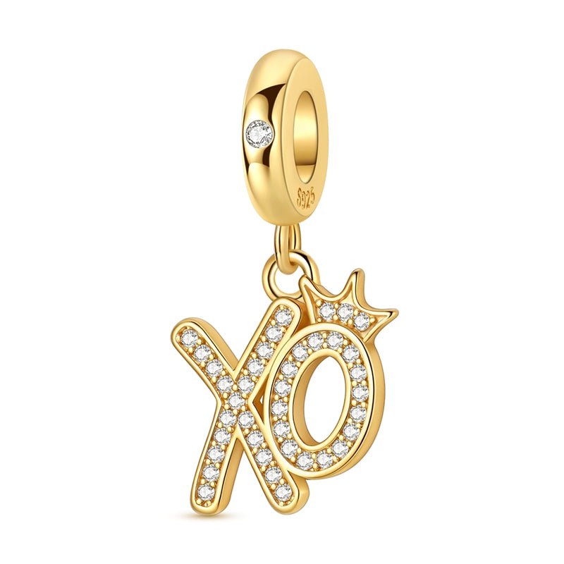 Amarante Jewelry Golden XO Crown Dangle Charm