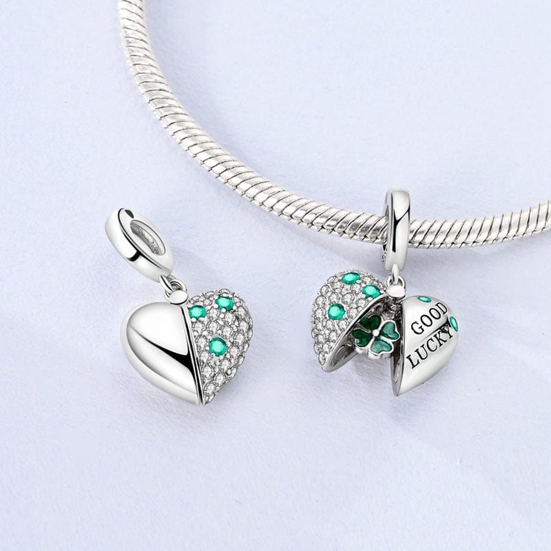 Amarante Jewelry Good Luck Four - Leaf Clover Heart Charm