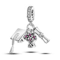 Amarante Jewelry Graduation Cap, Diploma & Flowers Triple Dangle Charm