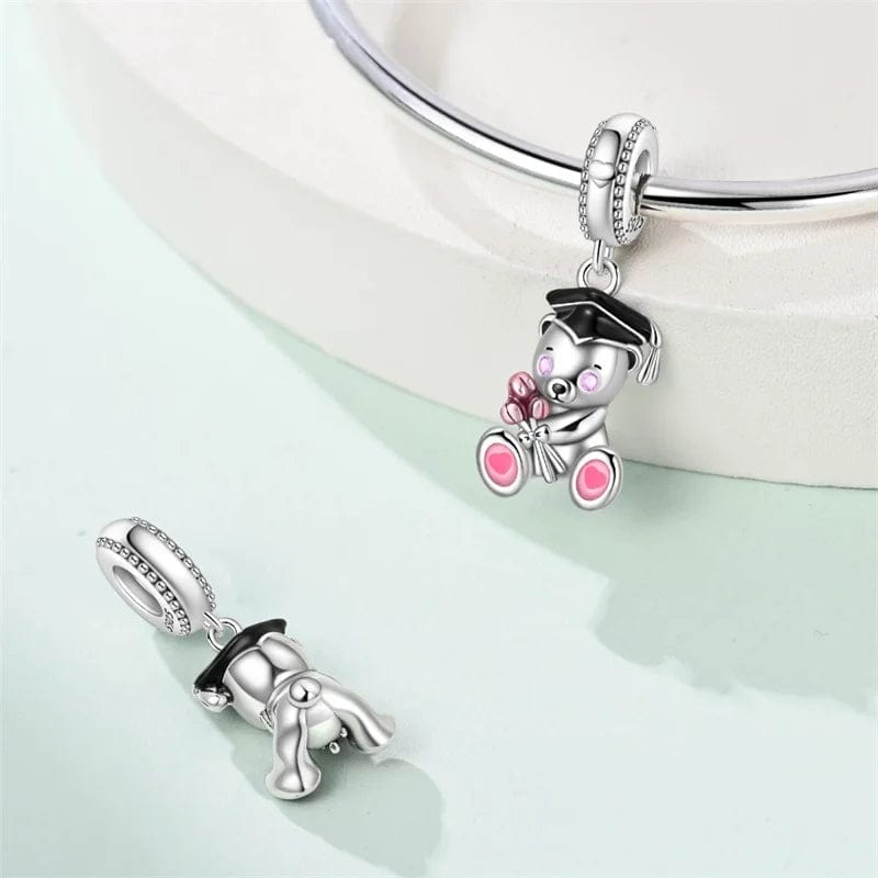 Amarante Jewelry Graduation Celebration Teddy Bear Dangle Charm