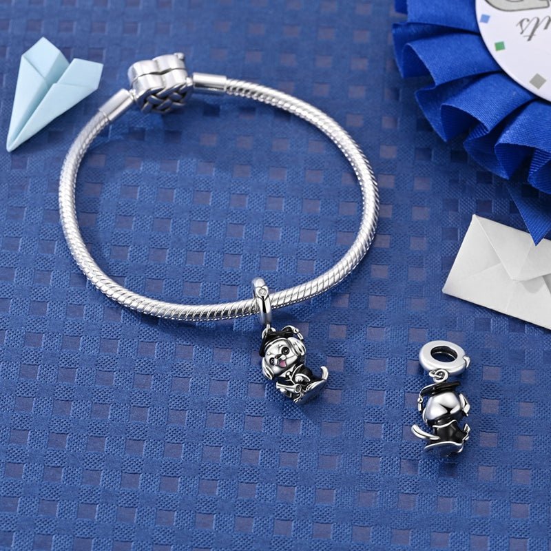 Amarante Jewelry Graduation Dog with Diploma Dangle Charm