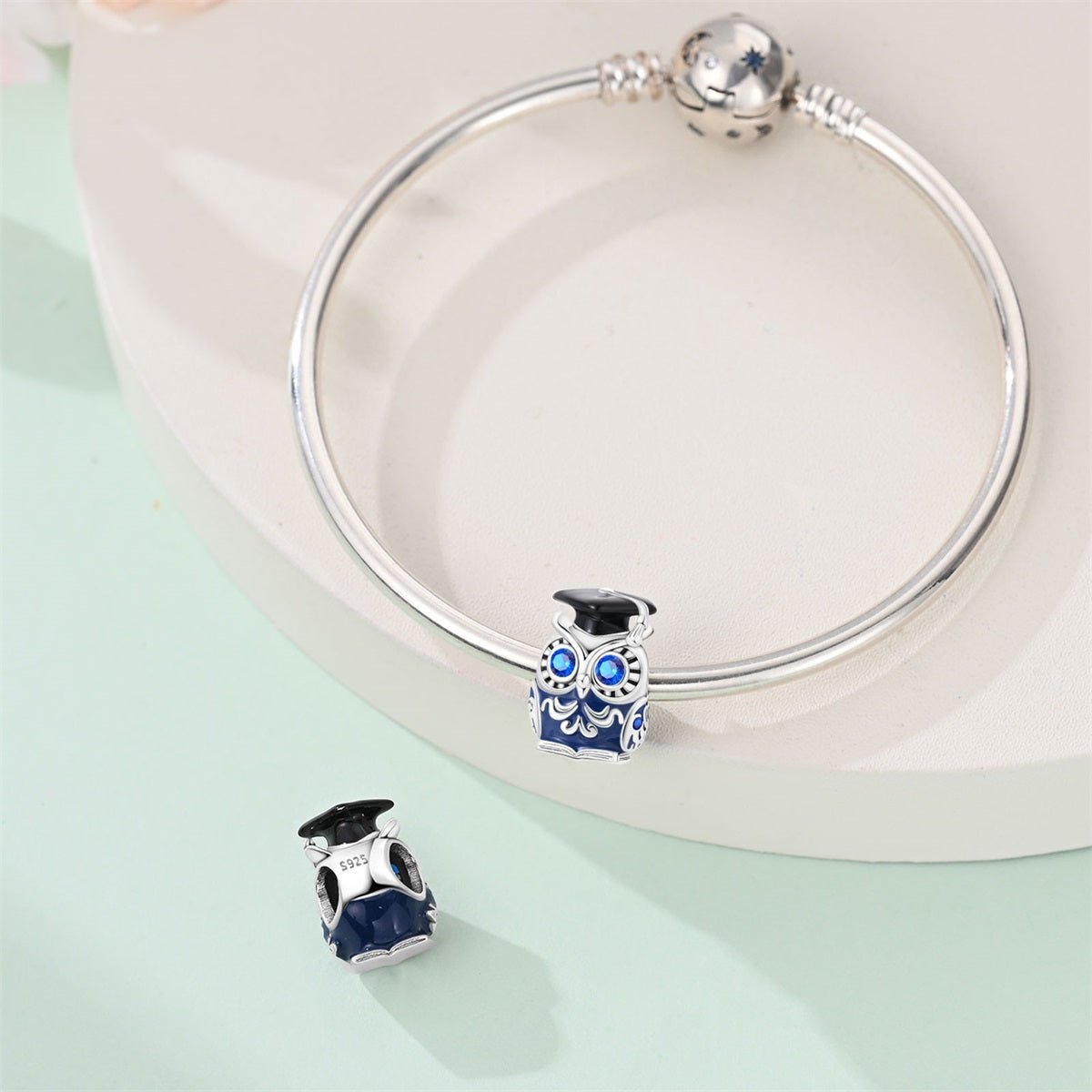 Amarante Jewelry Graduation Owl with Blue Crystal Eyes Charm