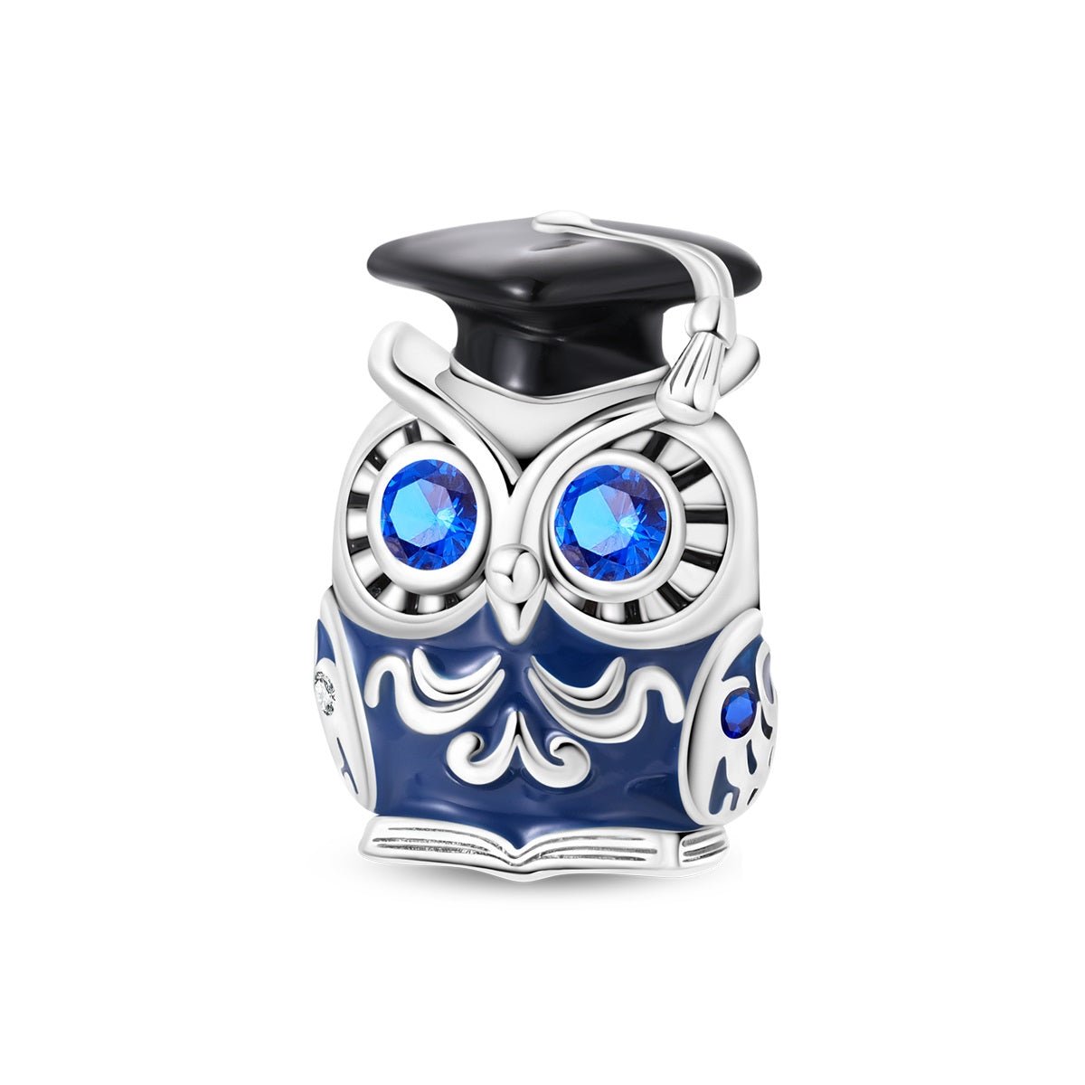 Amarante Jewelry Graduation Owl with Blue Crystal Eyes Charm