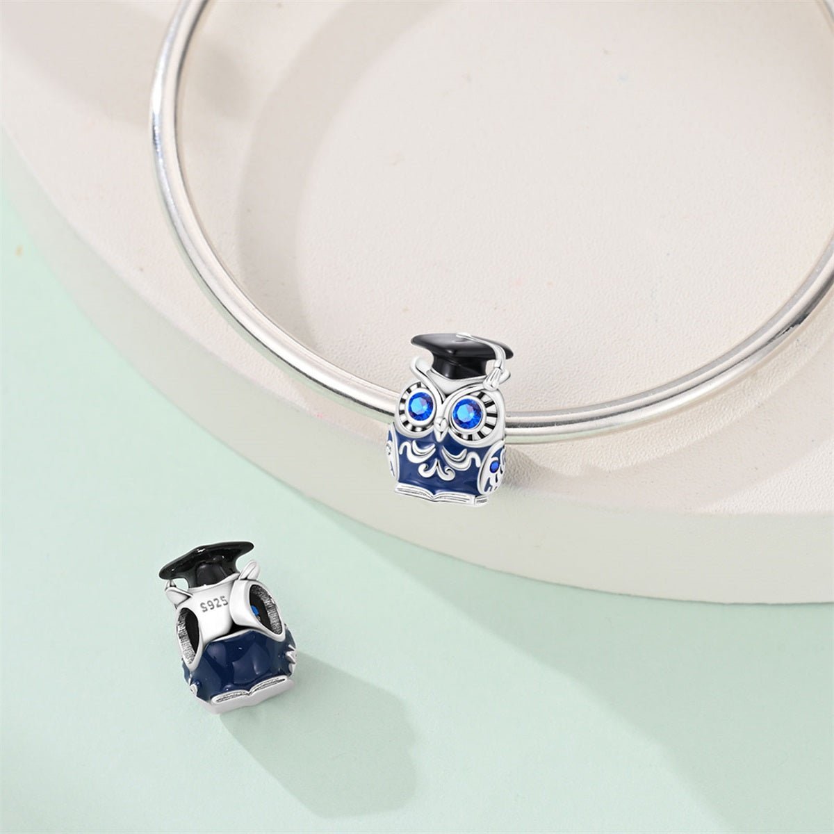 Amarante Jewelry Graduation Owl with Blue Crystal Eyes Charm
